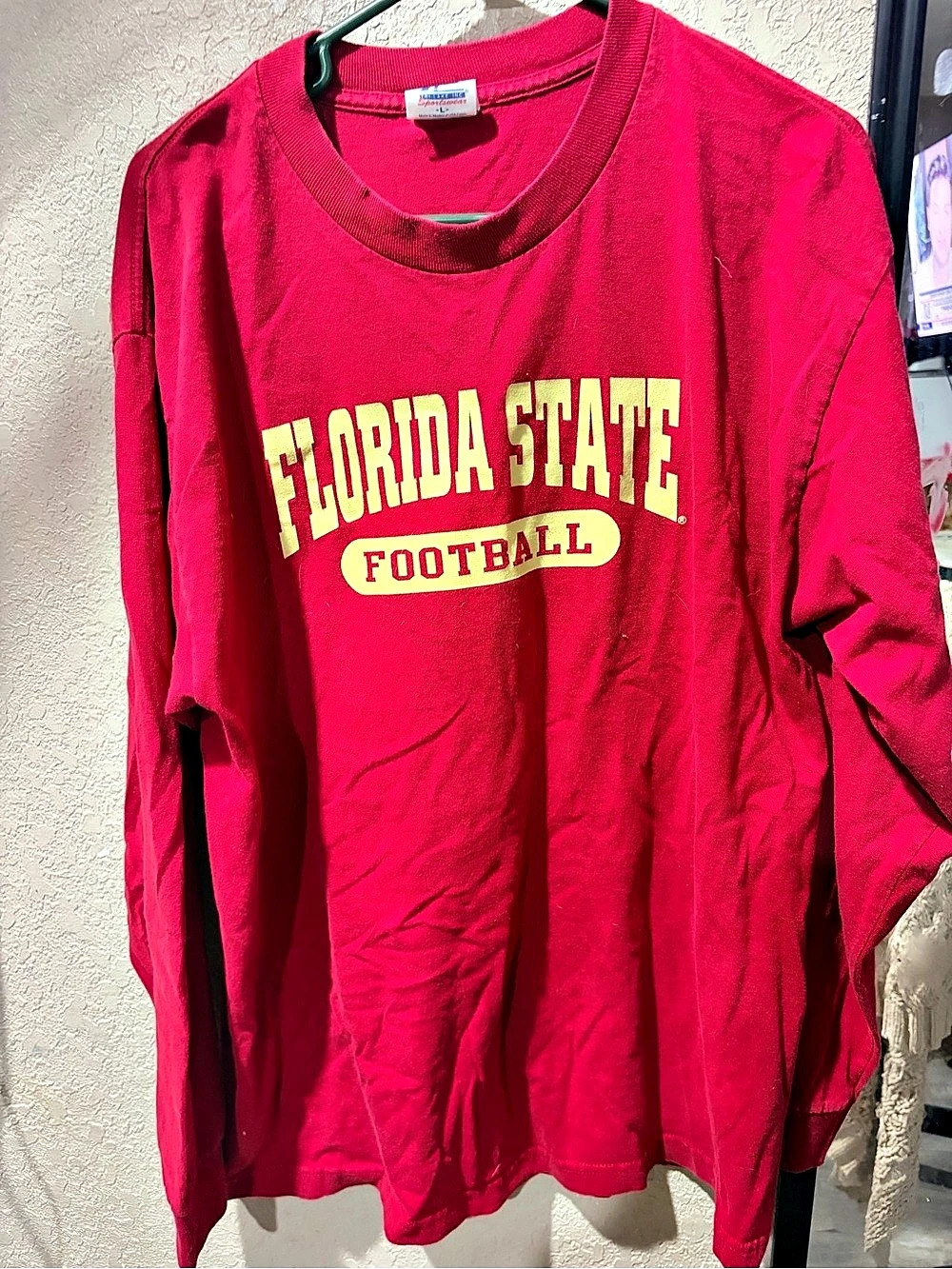 All American Sportswear Florida State Football Long Sleeve Tee in Red